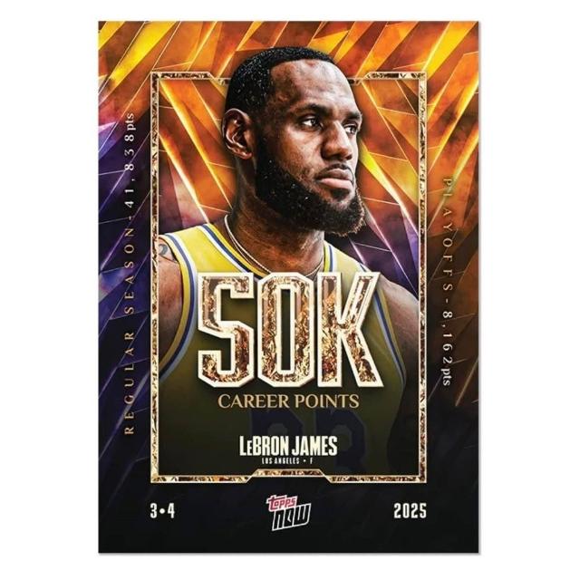 Topps Now Lebron James LBJ Lakers 湖人 生涯五萬分 50K NBA 球員卡