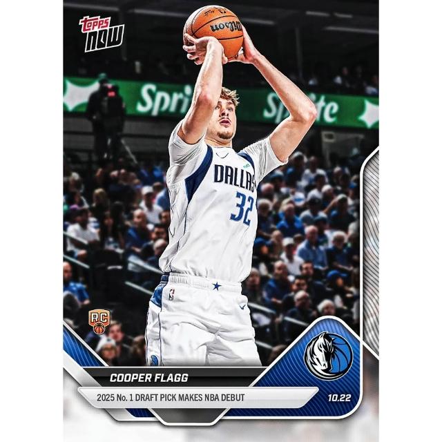 【球衣藏家】Topps Now Cooper Flagg Mavs 旗哥 獨行俠 首秀 初登板 狀元 NBA 球員卡